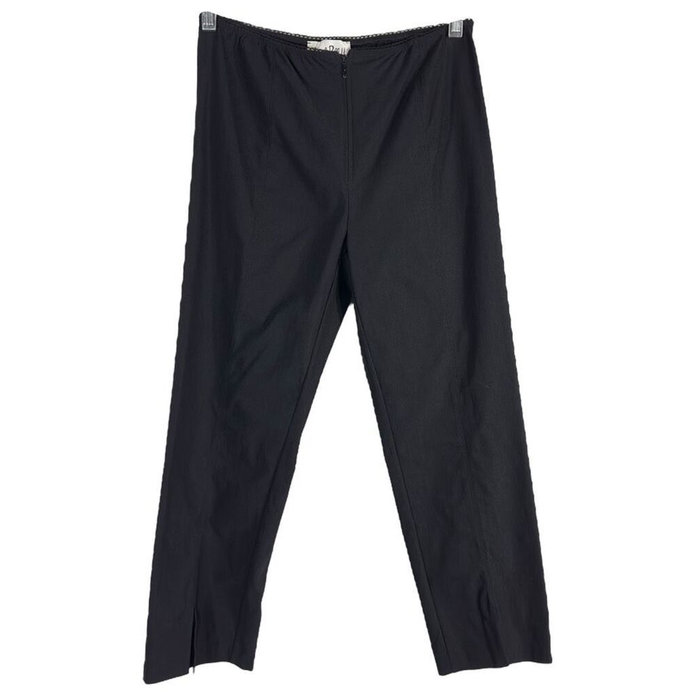 Joseph Ribkoff Size 8 Pants Black Elastic Waist Invisible Zip Cropped Ankle 1262